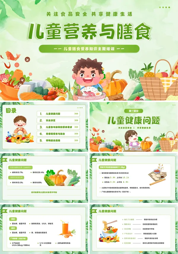儿童营养与膳食营养知识主题培训PPT课件免费下载