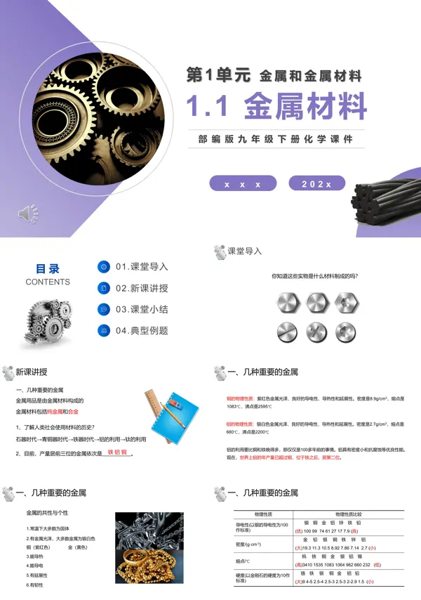 部编版九年级化学下册金属材料课件PPT