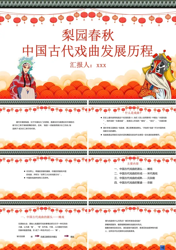 梨园春秋中国古代戏曲发展历程PPT课件