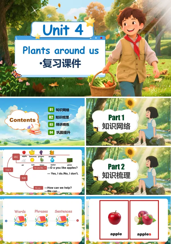 人教三年级英语上册Unit4Plants around usPPT课件含教案