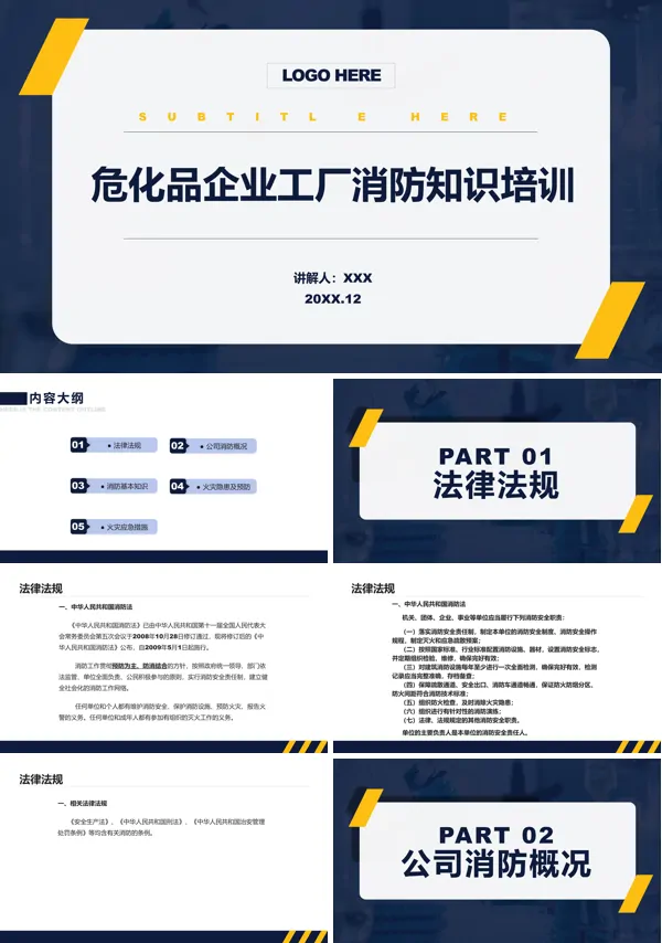 危化企业消防安全培训内容PPT