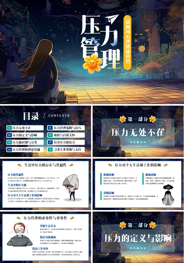 心理健康之压力管理课件PPT模板含讲稿