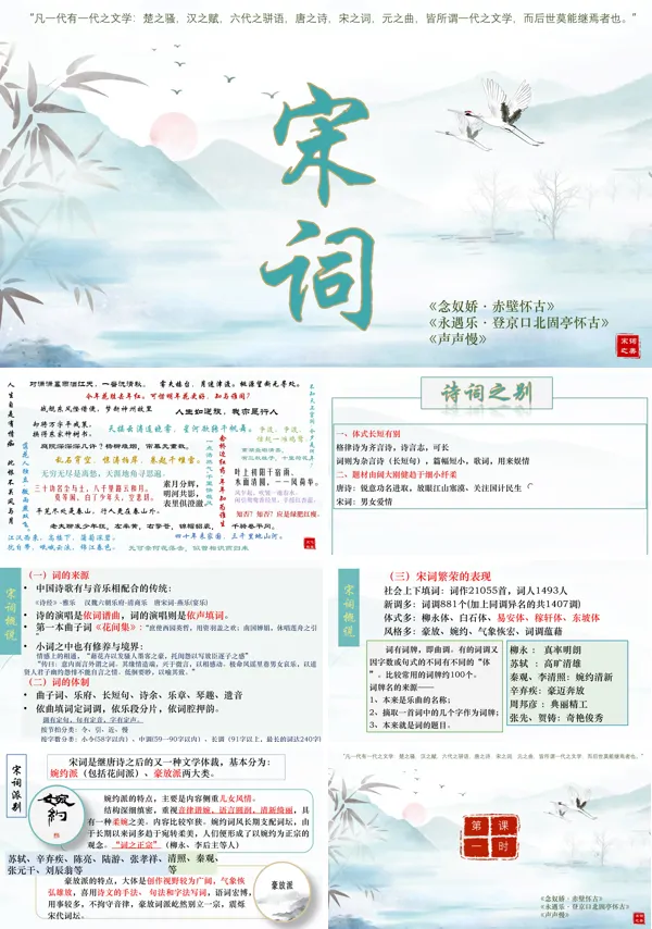 部编高一语文必修上册群文教学《念奴娇·赤壁怀古》《永遇乐·京口北固亭怀古》《声声慢(寻寻觅觅)》 PPT课件