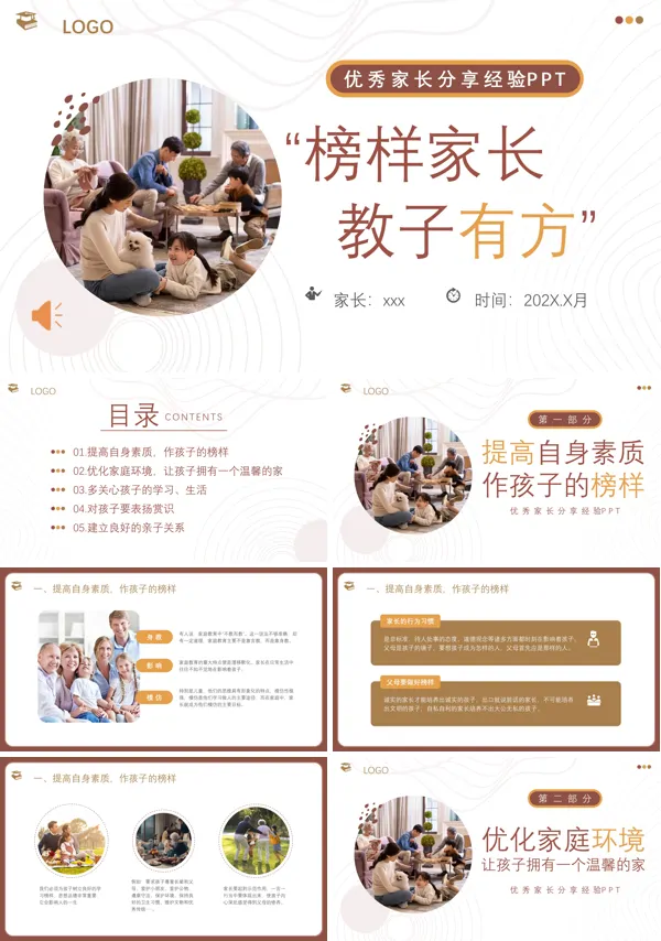 教育榜样家长教子有方优秀学生家长分享经验PPT