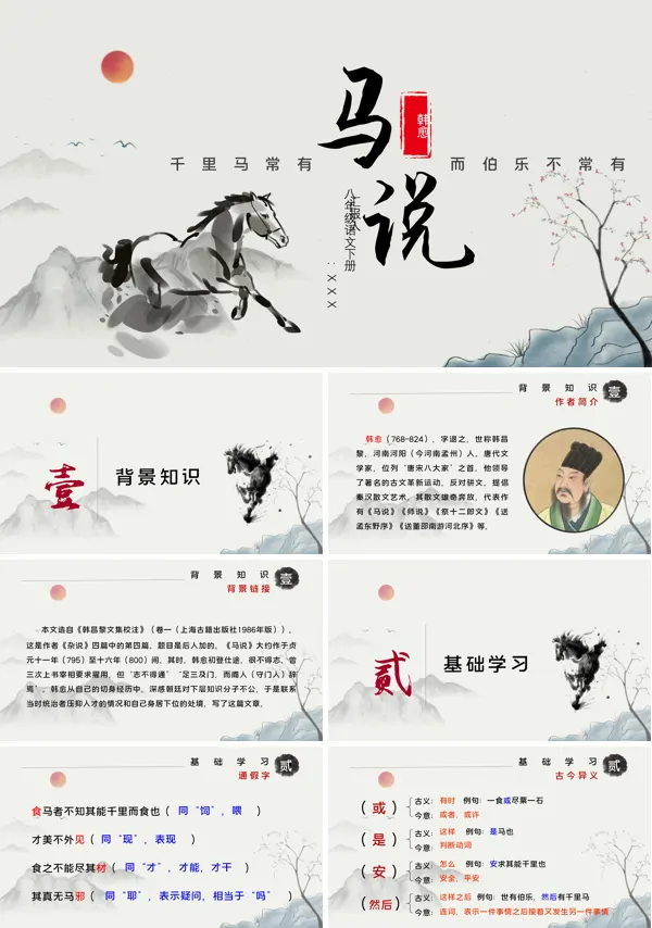 部编版八年级下册《马说》PPT教学课件