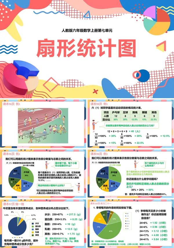 六年级数学上册扇形统计图PPT课件