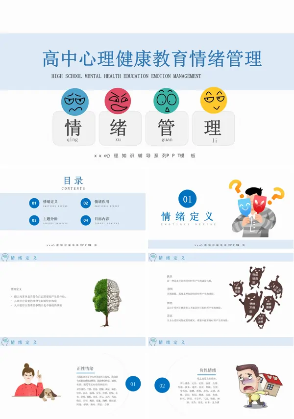 高中心理健康教育情绪管理培训课件PPT模板