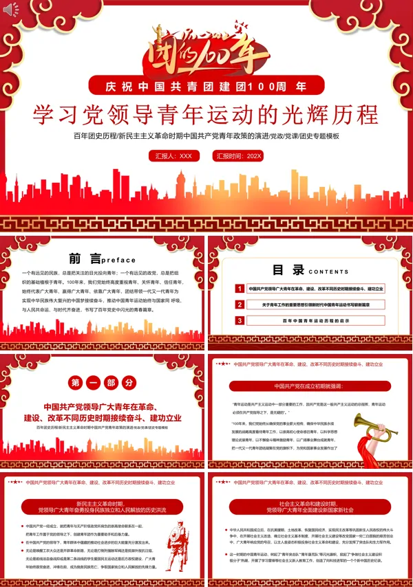 学习党领导青年运动的光辉历程PPT专题党课