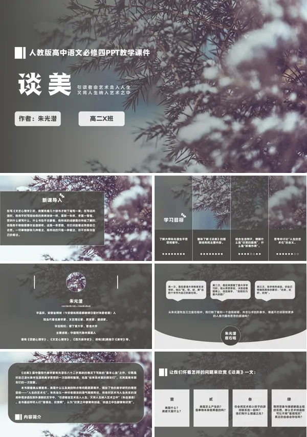 人教版高中语文必修4名著导读《谈美》PPT课件