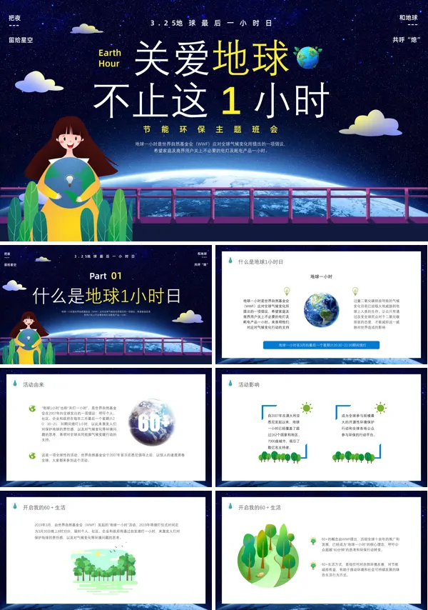 关爱地球不止这一小时PPT