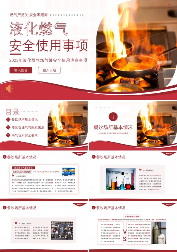 液化燃气煤气罐餐厅煤气使用安全注意事项PPT课件