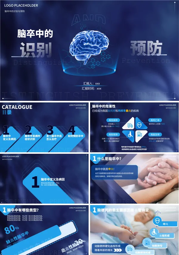 脑卒中急救知识总结培训课件PPT模板