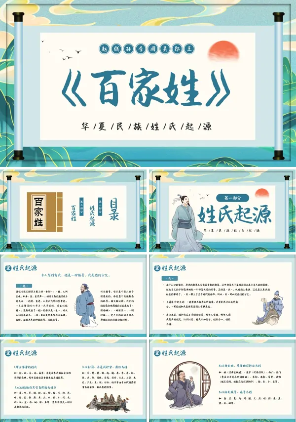 百家姓PPT动态模板
