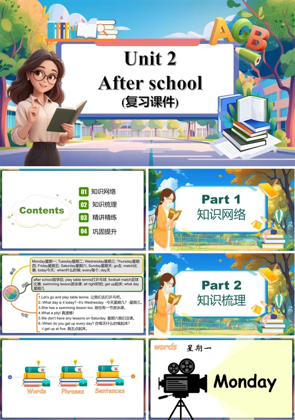 译林四年级英语下册Unit 2 After schoolPPT课件含教案