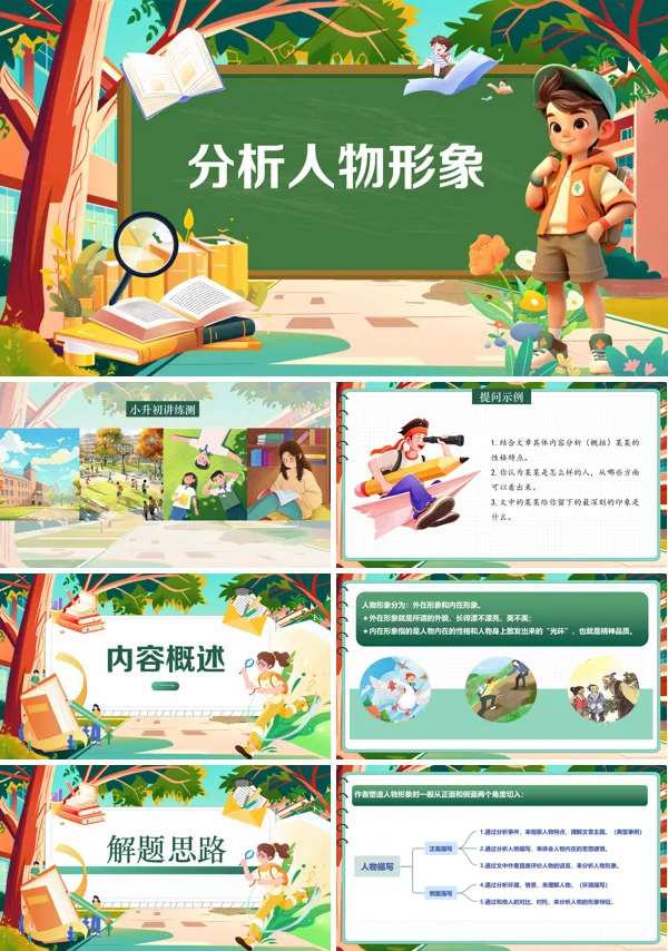 2025年小升初统编语文复习讲练测分析人物形象PPT课件含教案