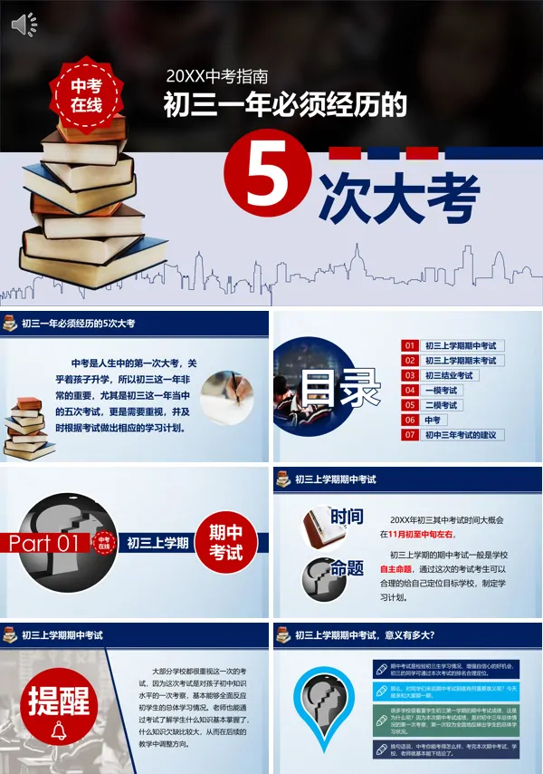 中考ppt模板