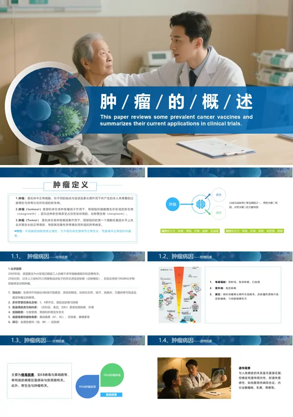医学教学之肿瘤的概述PPT模板含讲稿
