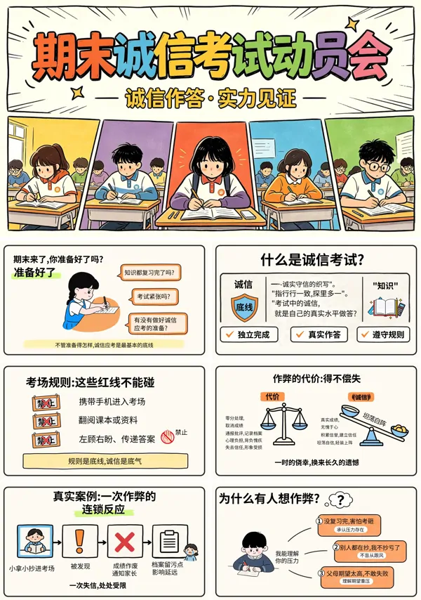 期末考试复习动员会暨诚信应考主题教育班会PPT含讲稿