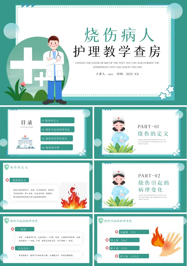 烧伤病人护理教学查房知识PPT下载模板