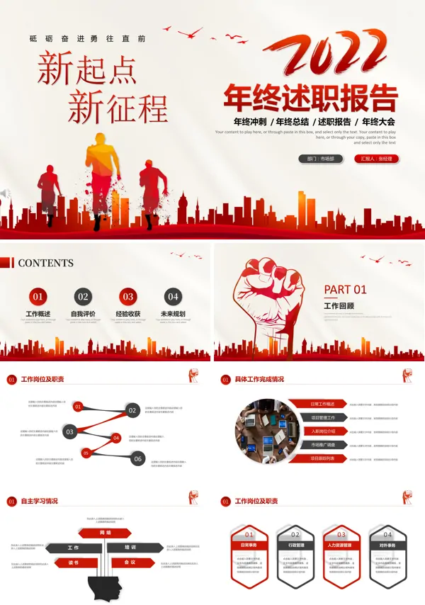 2022年终总结述职报告PPT