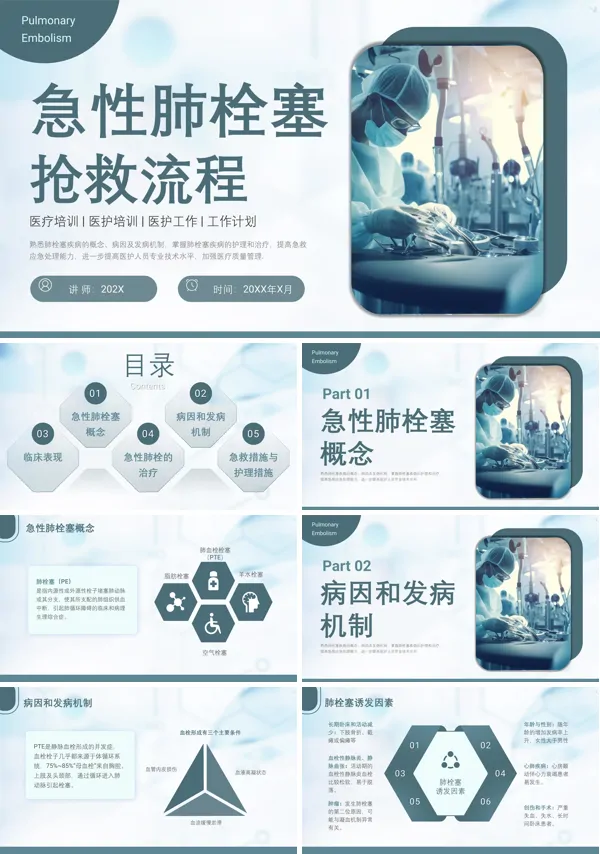 医护培训课件急性肺栓塞抢救流程PPT