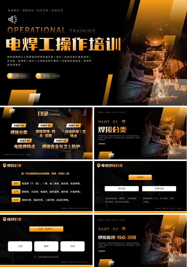 电焊工操作技能知识培训课件PPT模板