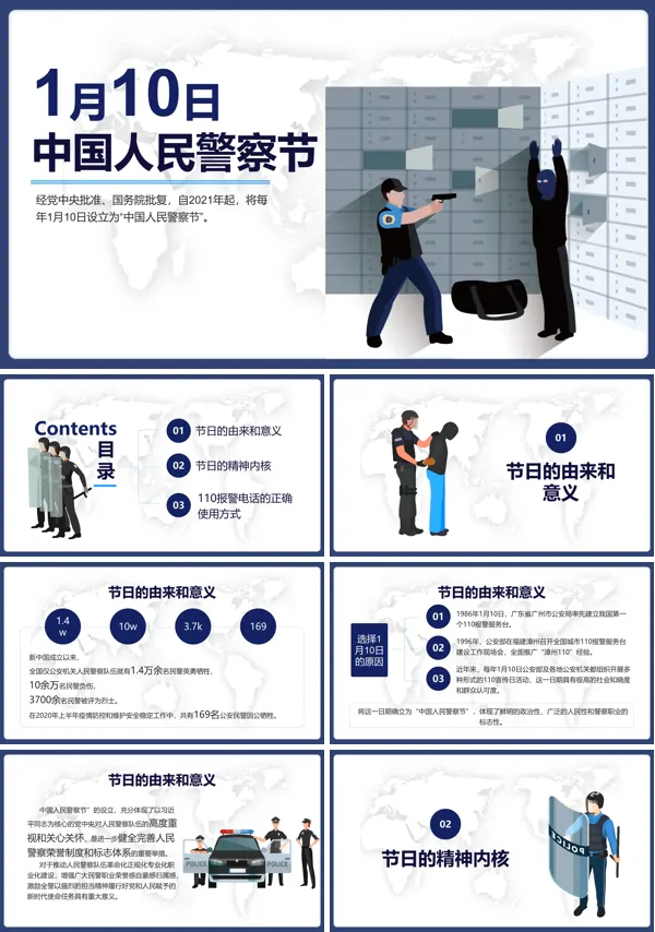 警察节ppt模板