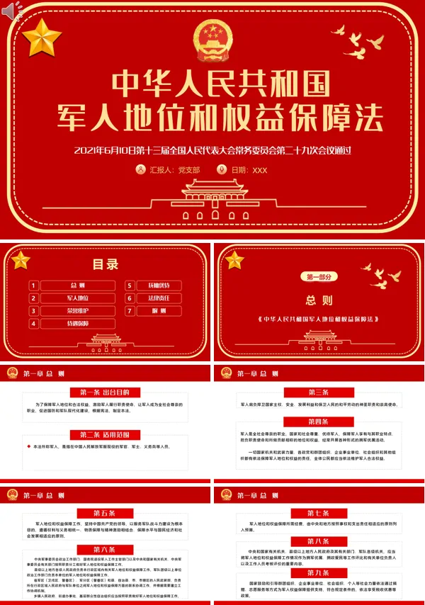 学习解读《中华人民共和国军人地位和权益保障法》PPT