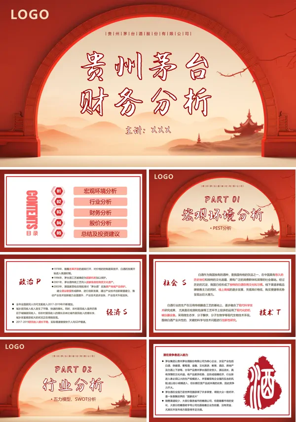 贵州茅台公司年度财务报表分析 PPT