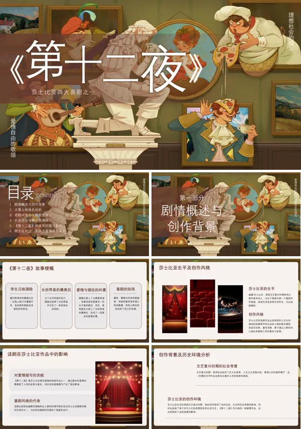 莎士比亚《第十二夜》课件PPT模板