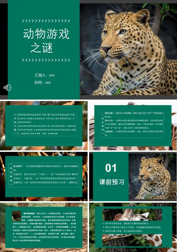 动物游戏之谜PPT课件下载模板