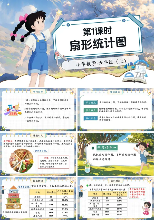北师大数学六年级上册第五单元第1课时扇形统计图PPT课件含教案
