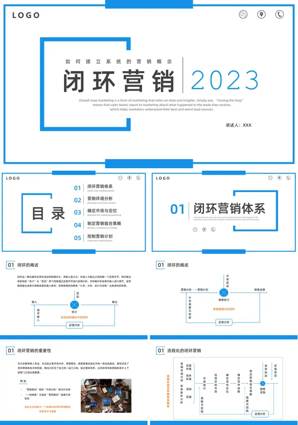 商务企业营销管理知识培训讲座课件PPT模板
