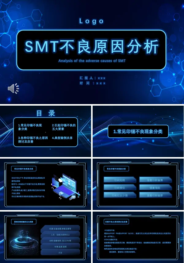 SMT常见不良现象原因分析课件PPT模板