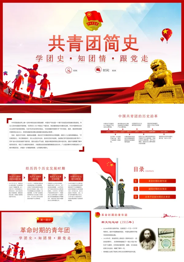 共青团简史团课PPT党课课件