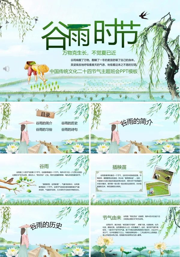 谷雨介绍主题班会ppt