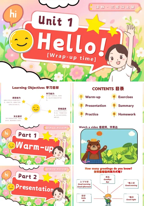 三年级英语上册译林Unit1 第3课时 Wrap up timePPT课件含教案