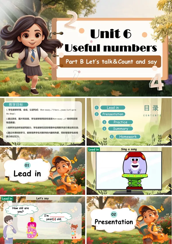 人教三年级英语上册Unit6第4课时Part B Let's talk&Count and sayPPT课件含教案