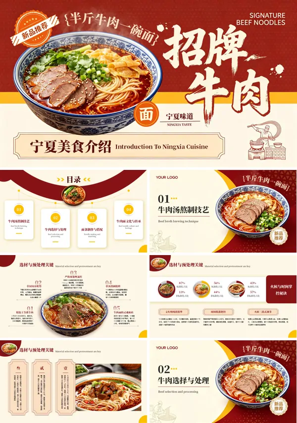 宁夏美食牛肉面介绍PPT课件含讲稿