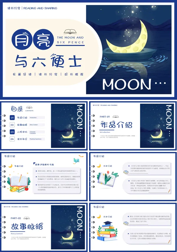月亮与六便士名著导读读后感读书分享PPT