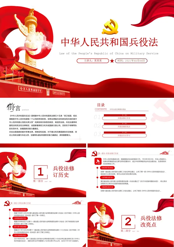 学习解读《中华人民共和国兵役法》PPT