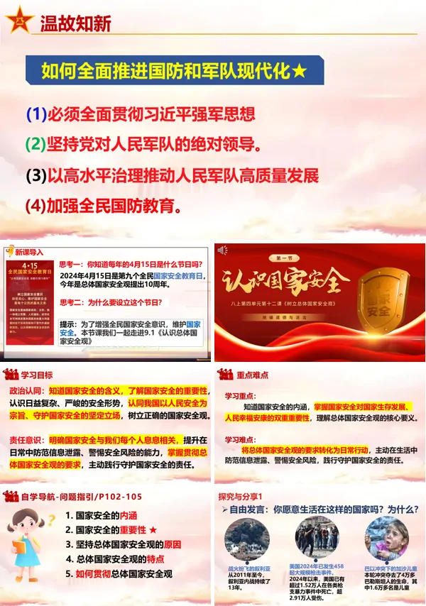 第四单元12.1《认识国家安全》八年级上册统编道法ppt课件(教案+导学案+分层作业)