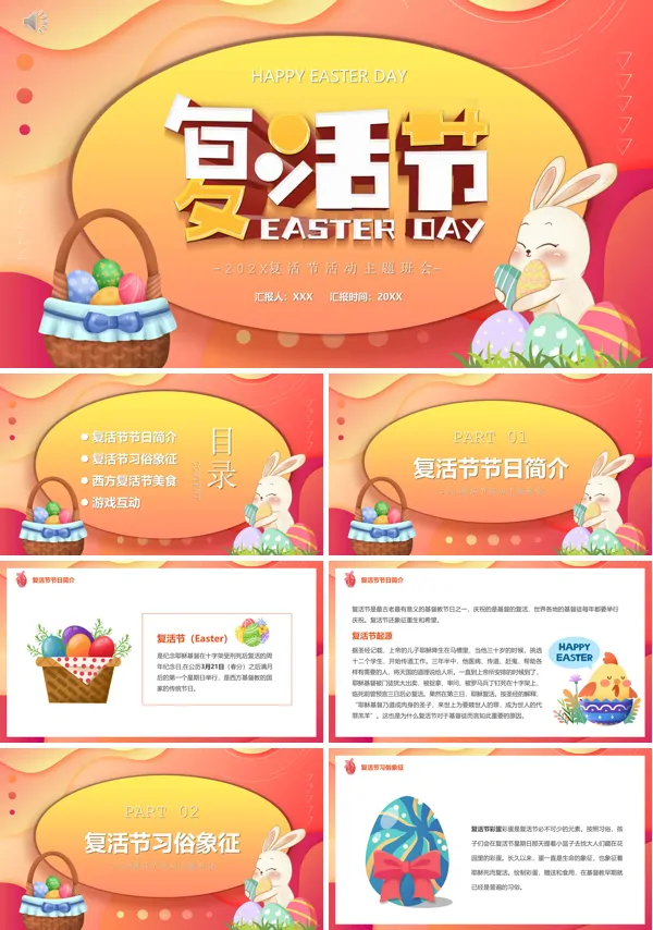 欢乐复活节PPT模板