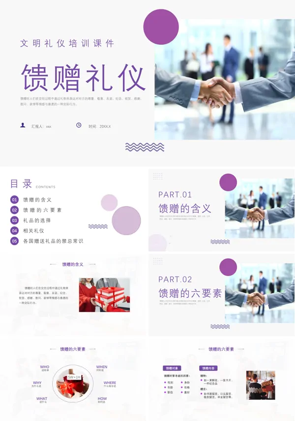 馈赠礼仪培训课件PPT