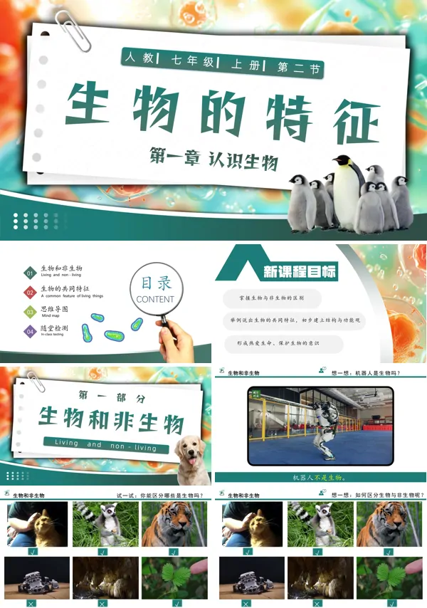 人教七年级生物上册生物的特征PPT课件含教案