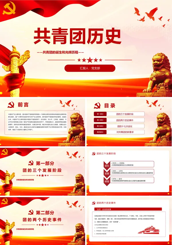 中国共青团发展史ppt