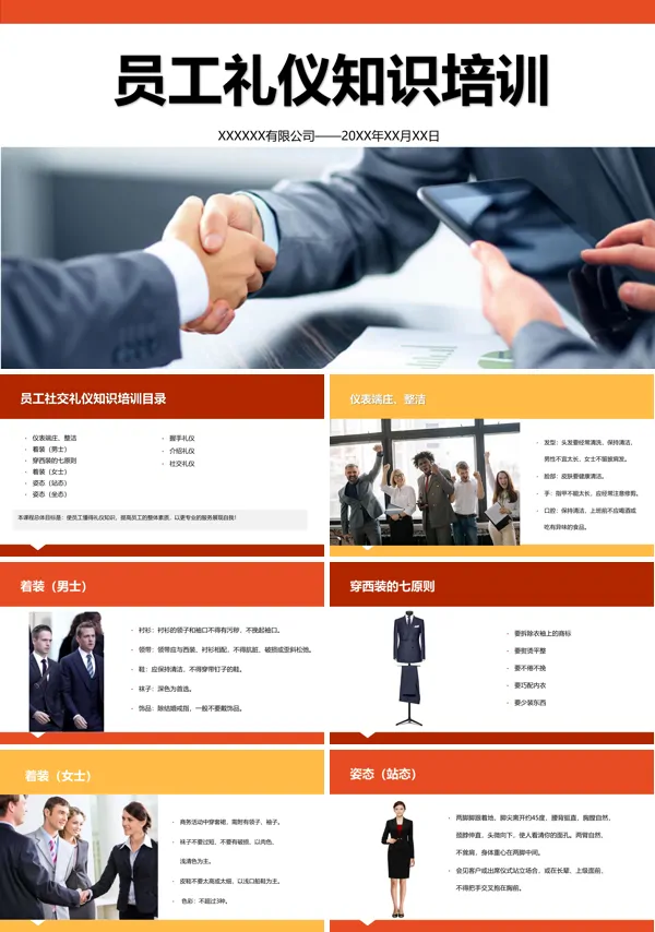 职场员工礼仪知识培训PPT