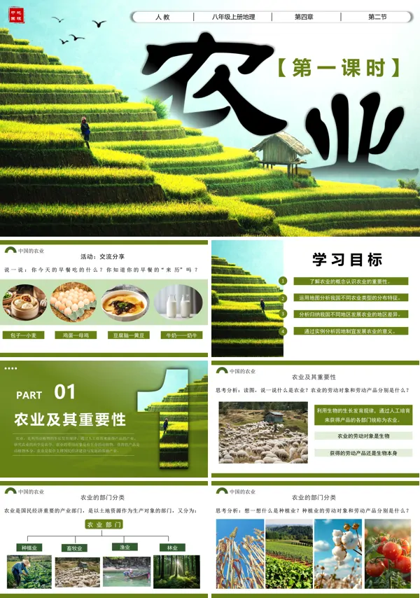 八年级地理上册人教4.2农业第1课时PPT课件含教案