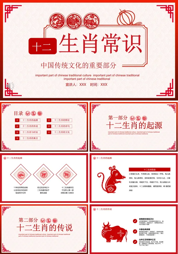 十二生肖ppt课件模板