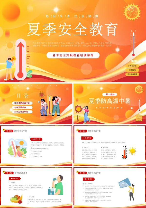 夏季安全知识教育PPT课件免费下载